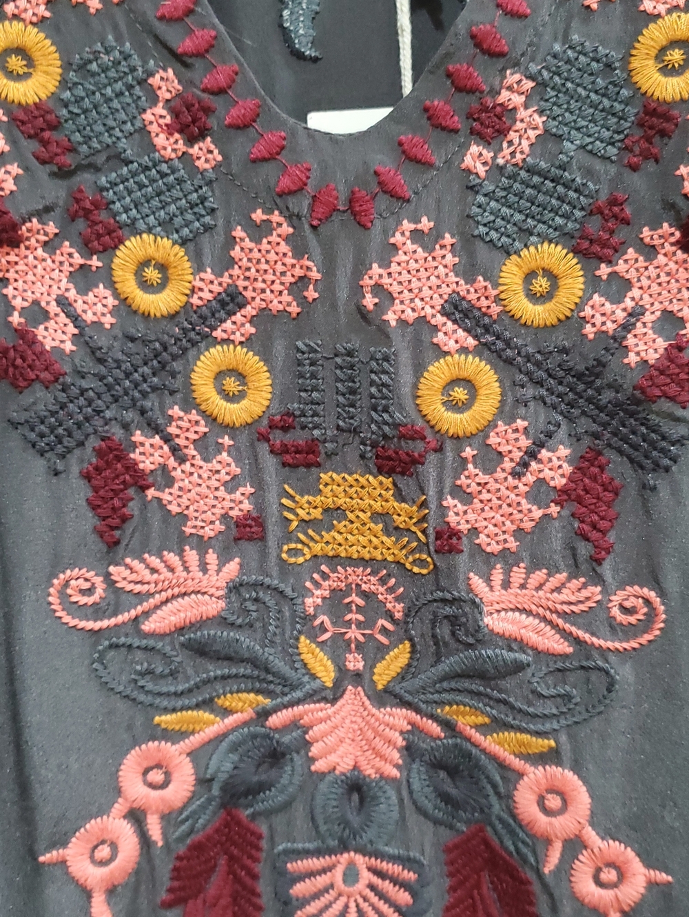 Embroidered Silk Gray Tunic - Picture 3 of 13